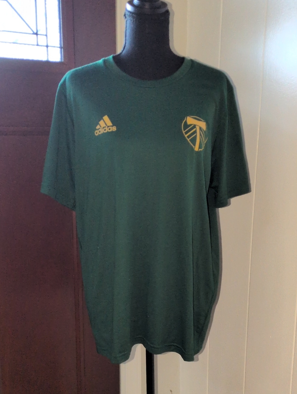 Adidas Women's Forest Green Tee with Gold Logo Size Large Portland Timbers